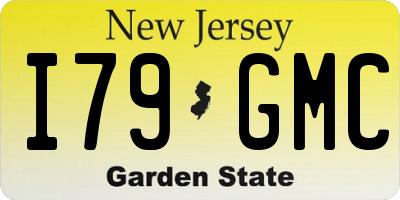 NJ license plate I79GMC