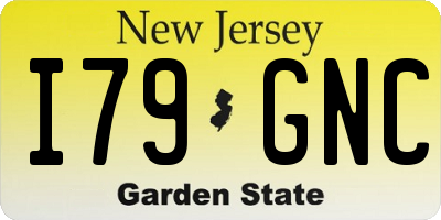 NJ license plate I79GNC