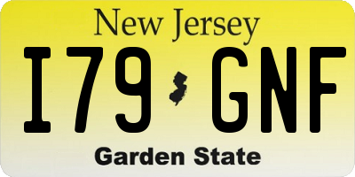 NJ license plate I79GNF