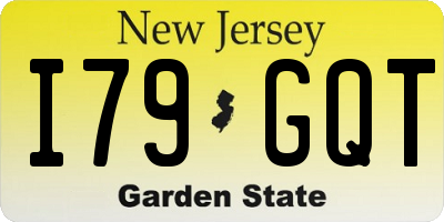 NJ license plate I79GQT