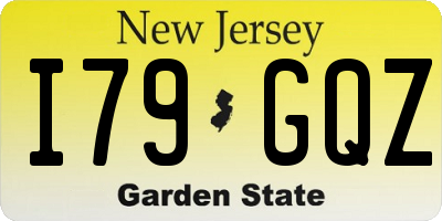 NJ license plate I79GQZ