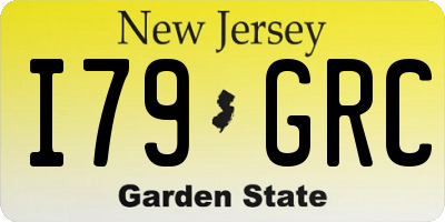 NJ license plate I79GRC