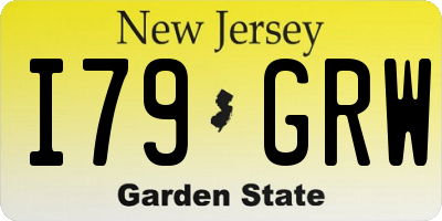 NJ license plate I79GRW