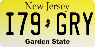 NJ license plate I79GRY