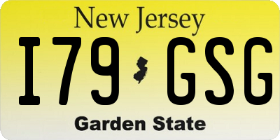 NJ license plate I79GSG