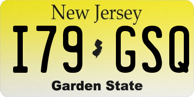 NJ license plate I79GSQ