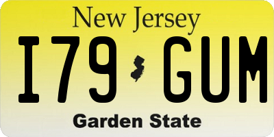 NJ license plate I79GUM