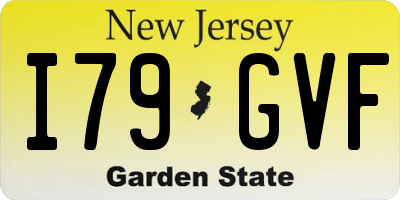 NJ license plate I79GVF