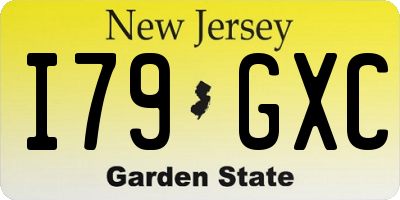 NJ license plate I79GXC