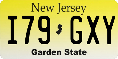 NJ license plate I79GXY