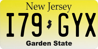 NJ license plate I79GYX