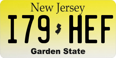 NJ license plate I79HEF