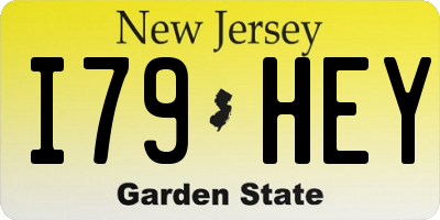 NJ license plate I79HEY