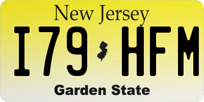 NJ license plate I79HFM