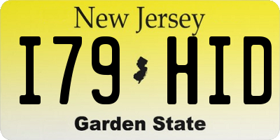 NJ license plate I79HID