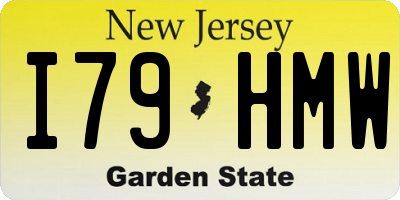 NJ license plate I79HMW