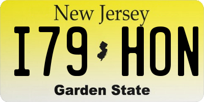 NJ license plate I79HON