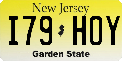 NJ license plate I79HOY
