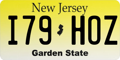 NJ license plate I79HOZ