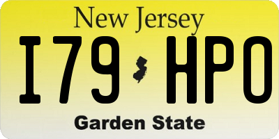 NJ license plate I79HPO