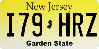NJ license plate I79HRZ