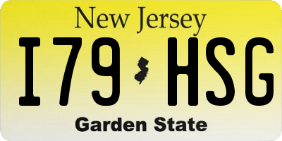 NJ license plate I79HSG