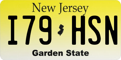 NJ license plate I79HSN