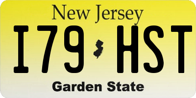 NJ license plate I79HST