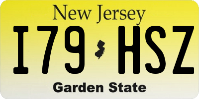 NJ license plate I79HSZ