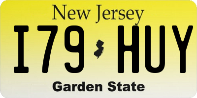 NJ license plate I79HUY