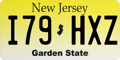 NJ license plate I79HXZ