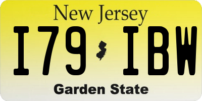 NJ license plate I79IBW