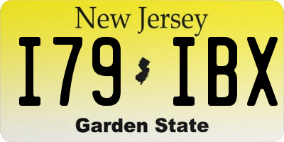 NJ license plate I79IBX