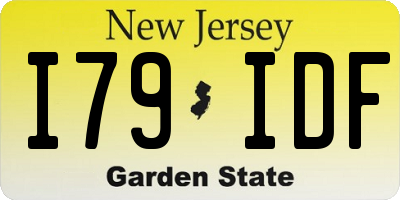 NJ license plate I79IDF