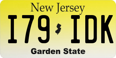 NJ license plate I79IDK