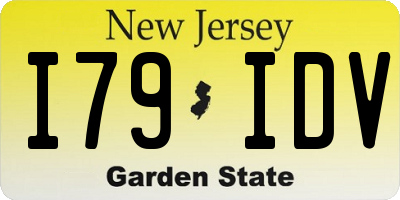 NJ license plate I79IDV