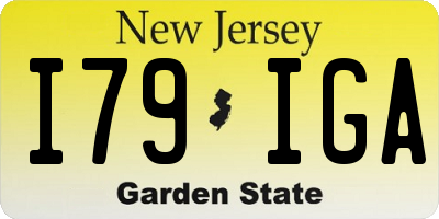 NJ license plate I79IGA