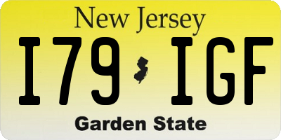 NJ license plate I79IGF