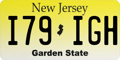 NJ license plate I79IGH