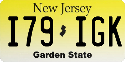 NJ license plate I79IGK