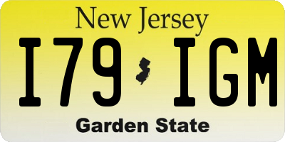 NJ license plate I79IGM