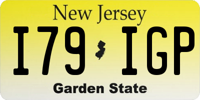 NJ license plate I79IGP