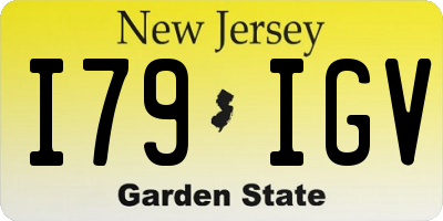 NJ license plate I79IGV