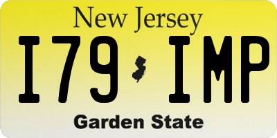 NJ license plate I79IMP