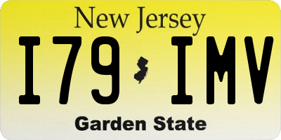 NJ license plate I79IMV