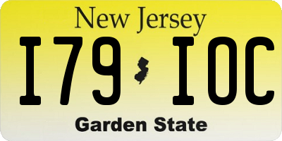 NJ license plate I79IOC