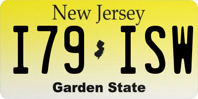 NJ license plate I79ISW