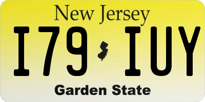 NJ license plate I79IUY