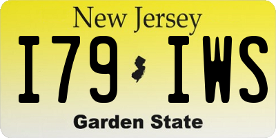 NJ license plate I79IWS