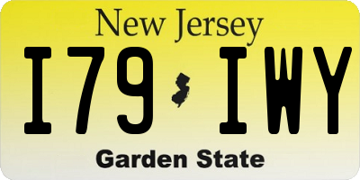 NJ license plate I79IWY